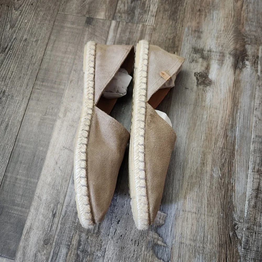 Verbenas Carmen Taupe Suede Espadrille Flats Made in Spain‎ Womens 9 EU 40